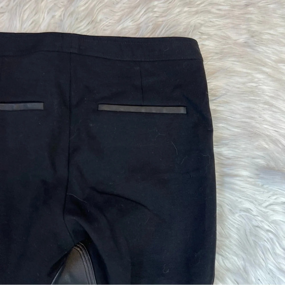 Theory Riding Pants C Fixture Ponte Black Leather Trim Casual Equestrian - Picture 9 of 11